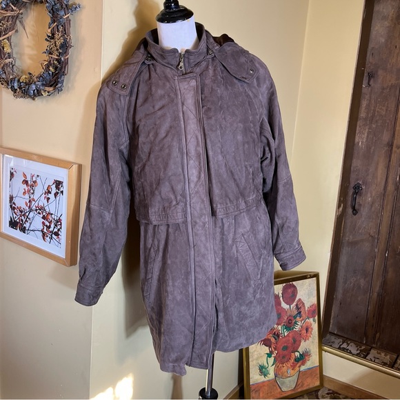 WILSONS Leather Size Medium Parka Adventure Bound Hood Thinsulate 3/4 Length NEW - Picture 3 of 16